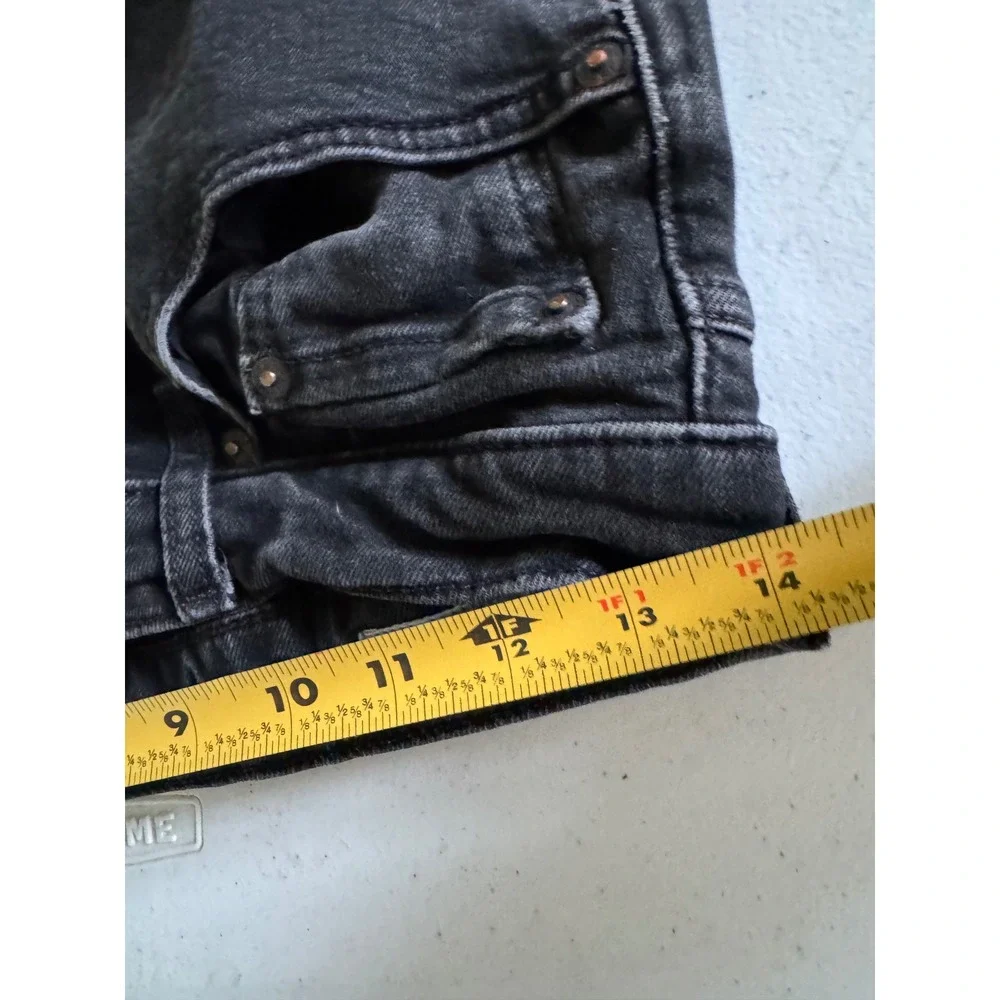 Levis Premium Jeans Faded Black Denim Five Pocket Pants Mens Size 26x10 Rise